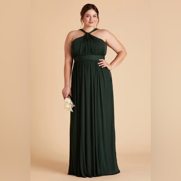 Birdy Grey Dresses & Skirts - Birdy Grey Kiko Dress Emerald Size 2x Halter Bridesmaid Dress Fully Lined